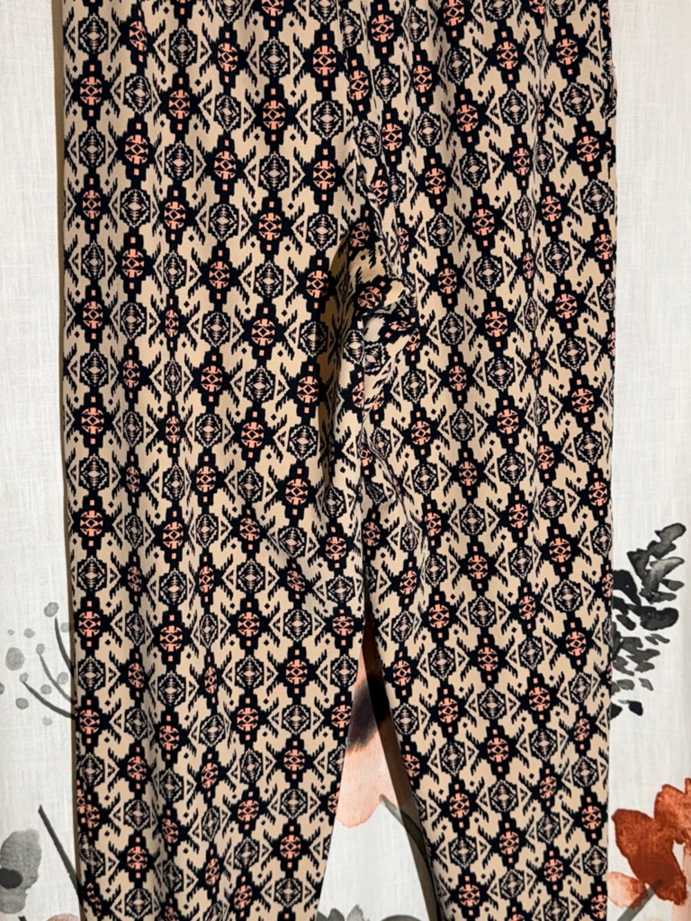 Xhilaration Beige & Black Boho Wide-Leg Harem Pants - Picture 5 of 9